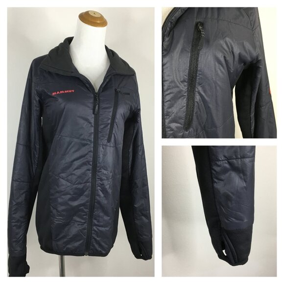 MAMMUT Swiss Design Pertex Quantum Gray Lightweight Zip Pocket Thumbholes Jacket - Picture 1 of 13